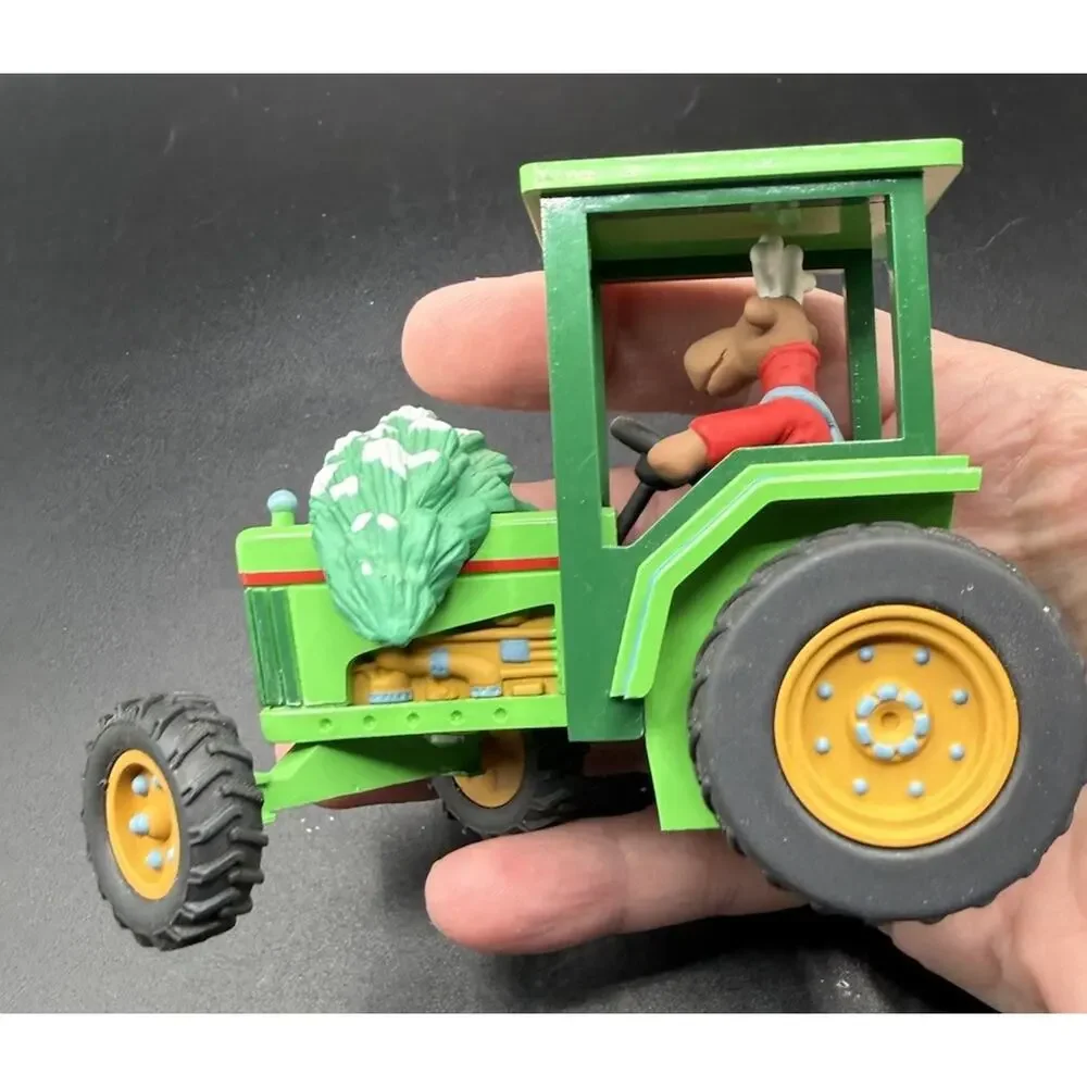 1996 Hallmark Ornament Holiday Haul Reindeer Tractor ARTIST Signed! No Box -Lo16